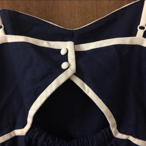 UO COPE Linen Dress in Navy - Picture 6 of 8